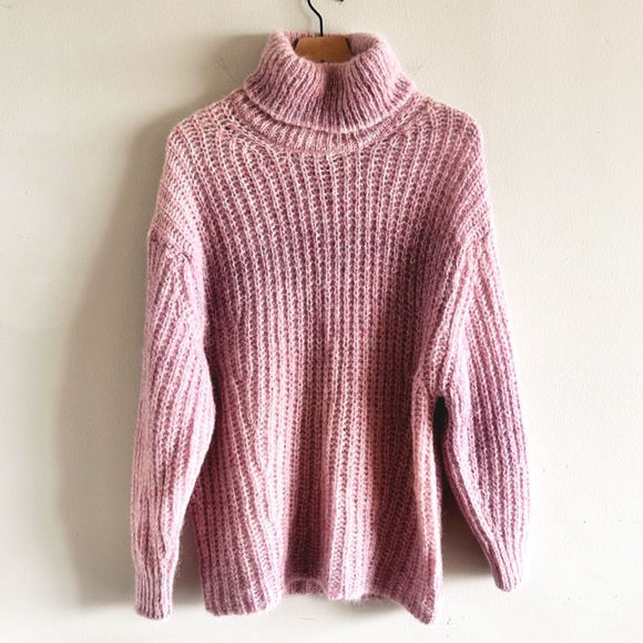 ba&sh Bear Alpaca Turtleneck Sweater | Rose Pink | Size XS (US 2) - Picture 4 of 16